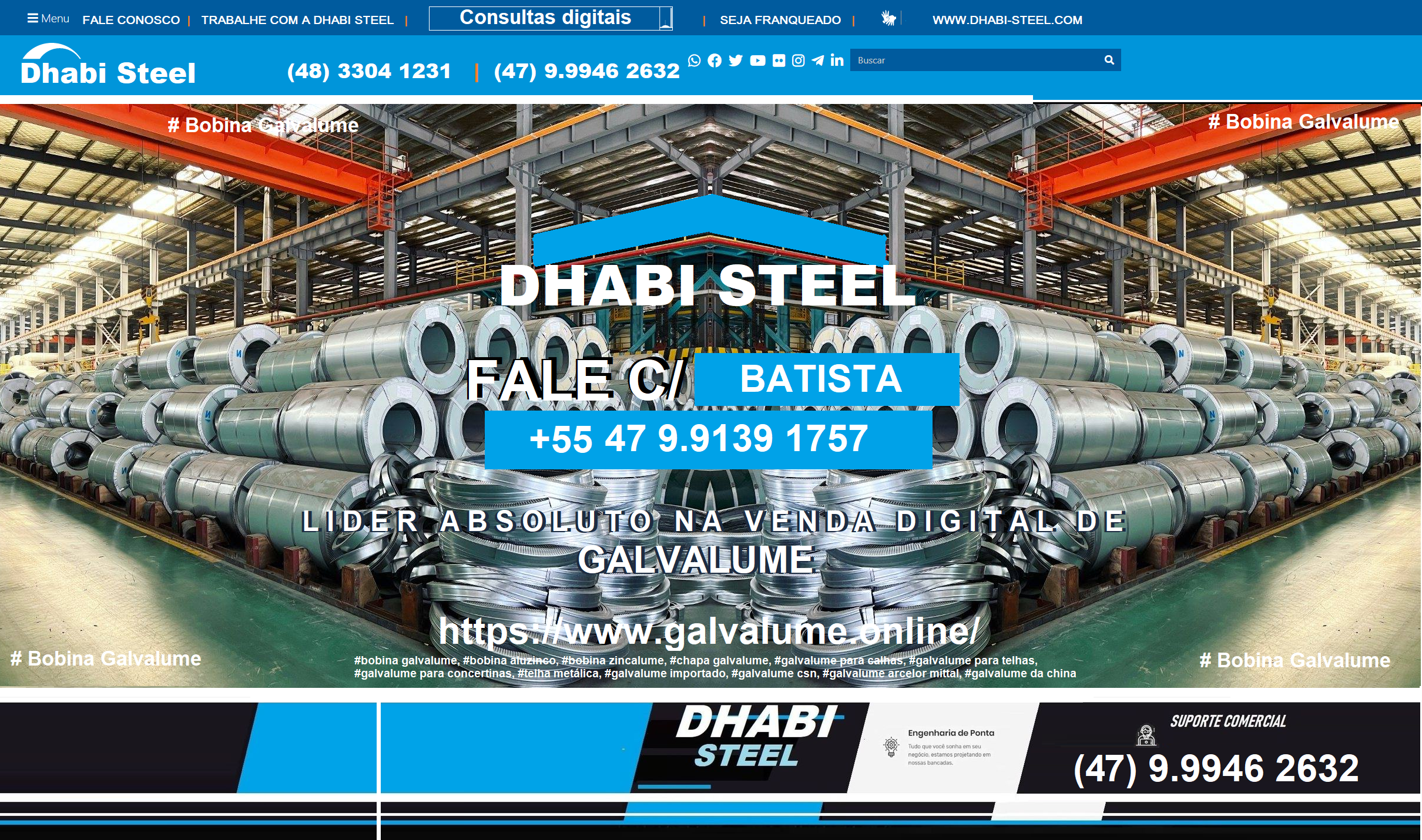 Bobina Galvalume para fabricante de telhas com DHABI STEEL