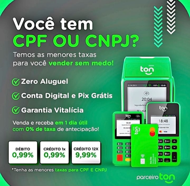 Maquininha de cartão Ton