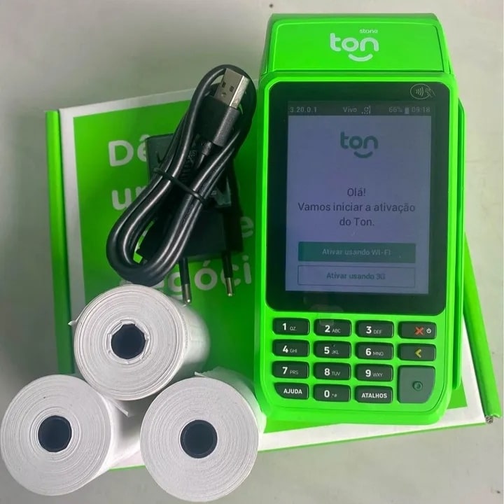 Maquininha de cartão Ton T3 com Reposição de bombinhas grátis promoção Black Friday tempo limitado aproveite. Entrega grátis todo Brasil Com Chip/Qrcode/Carregador/Leitor de tela aproveite. Taxa de 0,79 no débito e crédito sem mensalidade e sem aluguel